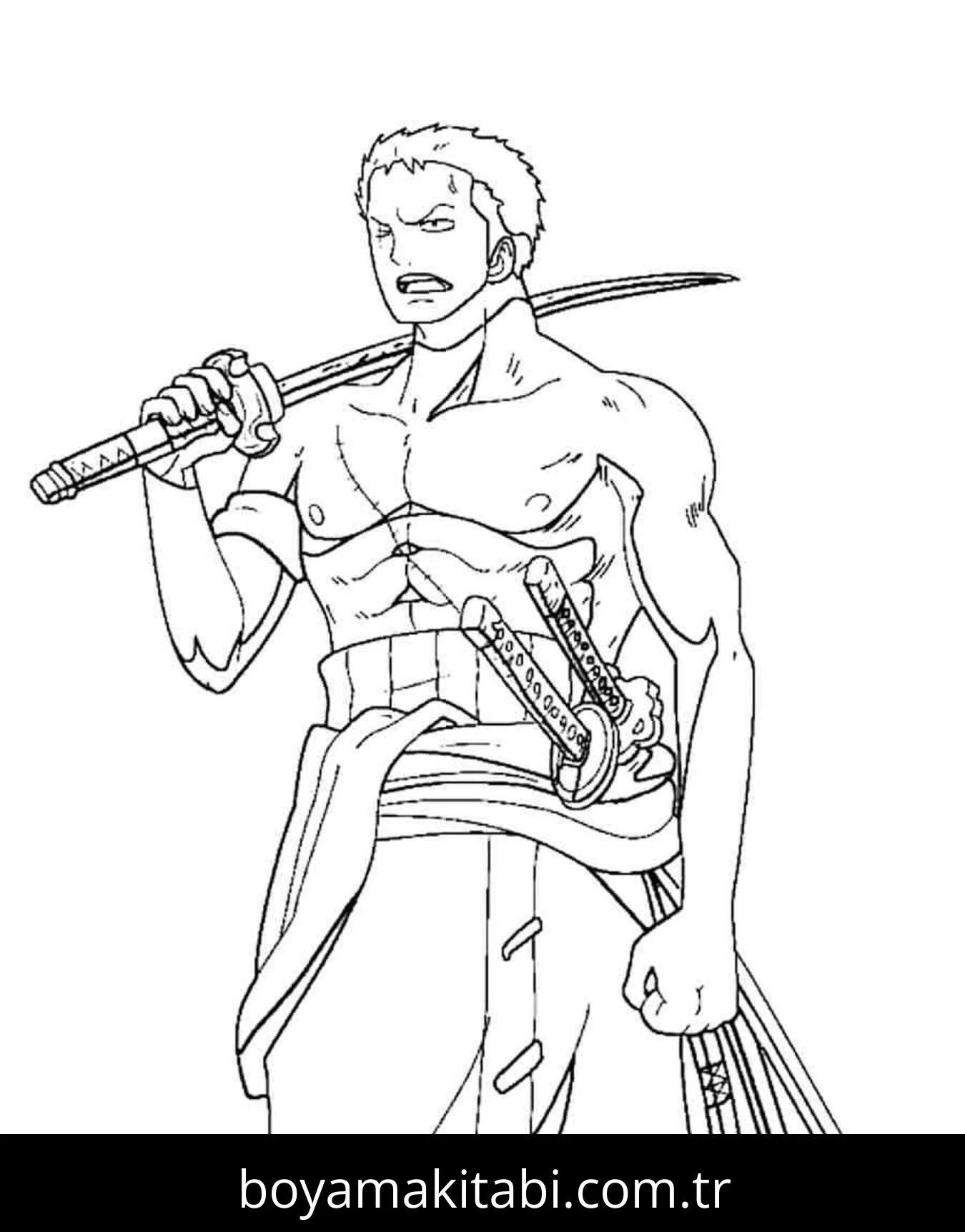 Roronoa Zoro boyama sayfası – evde etkinlik, ücretsiz yazdır