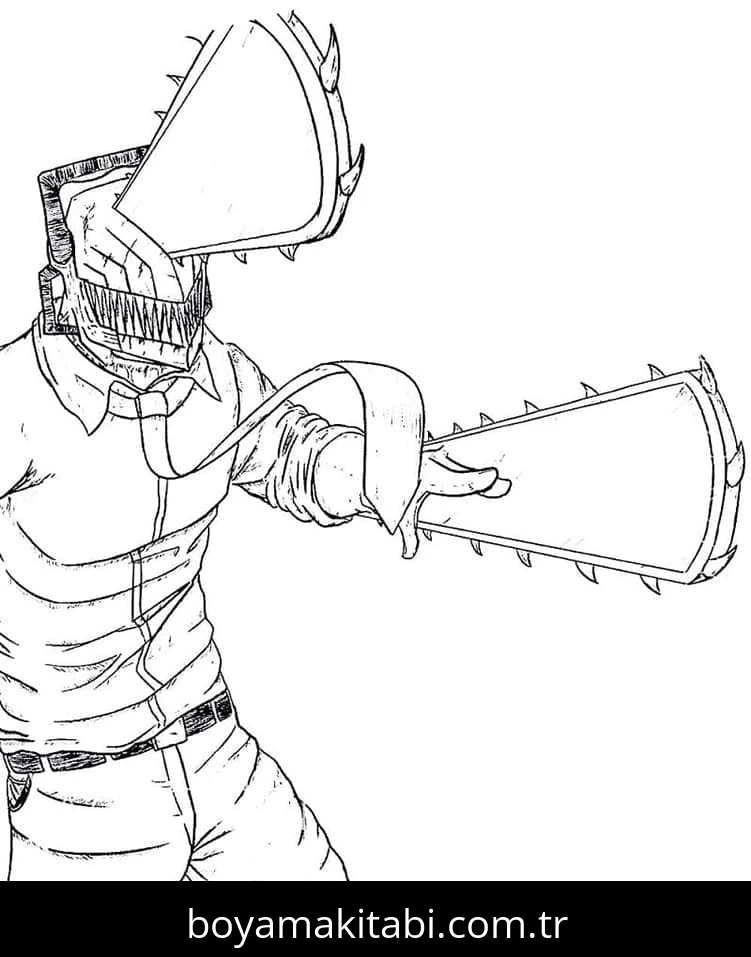 Chainsaw Man boyama sayfası – yaratıcılık, eğlenceli etkinlik
