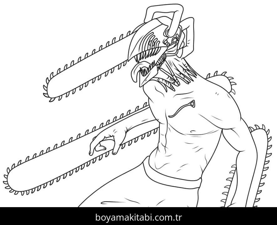 Chainsaw Man boyama sayfası – yaratıcılığı geliştirir, keyifli zaman
