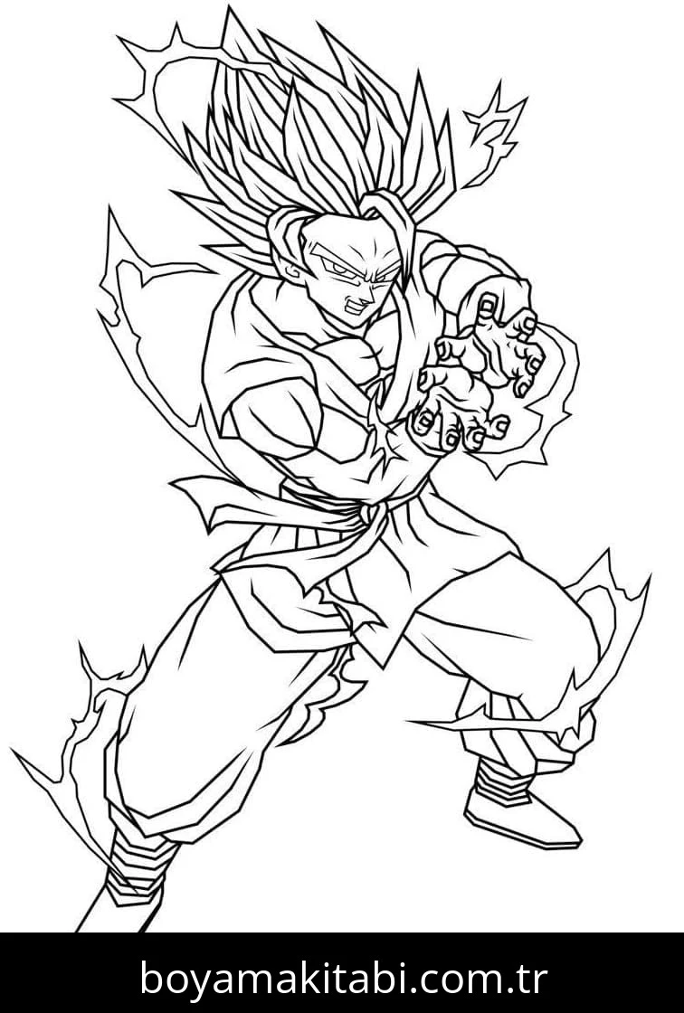 Son Goku boyama sayfası – boyama çalışması, yaratıcılığı geliştirir