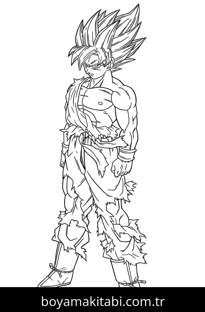 Son Goku boyama sayfası – PDF indir, sevimli karakter
