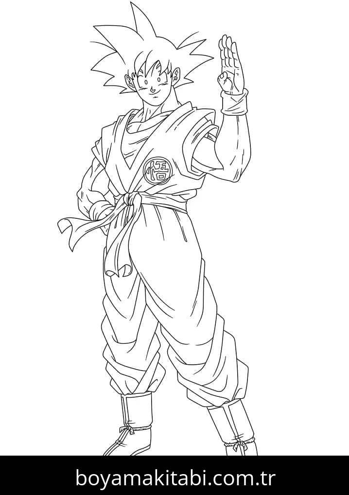 Son Goku boyama sayfası – okul öncesi, evde etkinlik