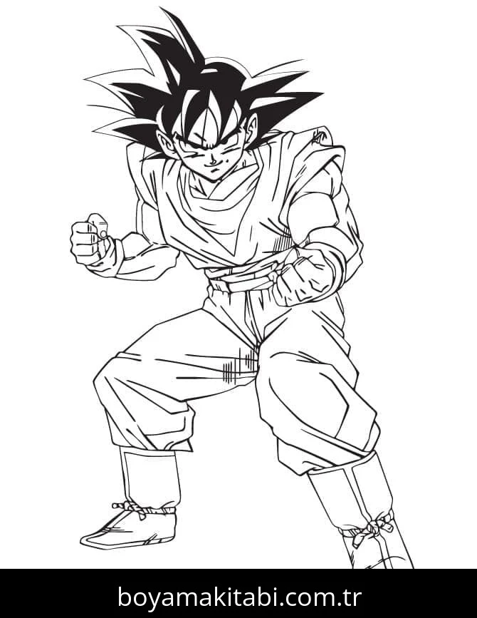 Son Goku boyama sayfası – sanatsal çalışma, çocuklar için
