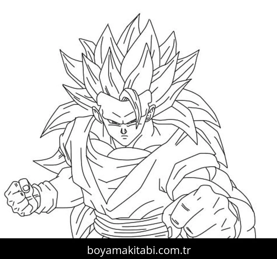 Son Goku boyama sayfası – PDF indir, sevimli karakter