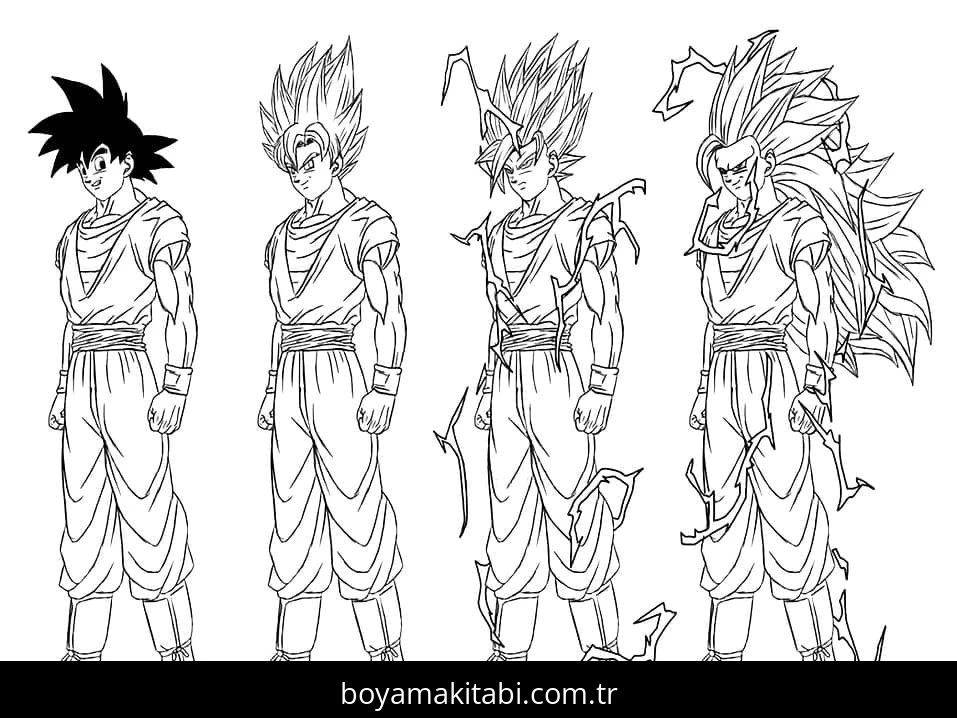 Son Goku boyama sayfası – eğitici aktivite, yaratıcılık