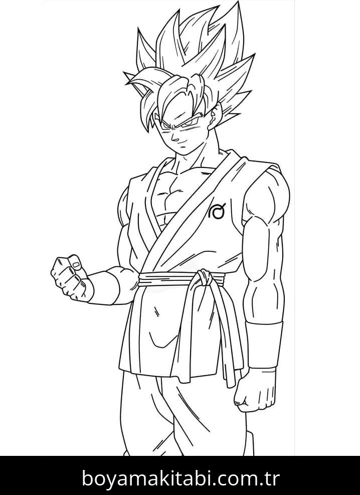 Son Goku boyama sayfası – sanatsal çalışma, çocuklar için