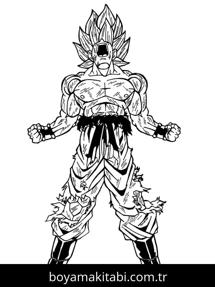 Son Goku boyama sayfası – yaratıcılığı geliştirir, keyifli zaman