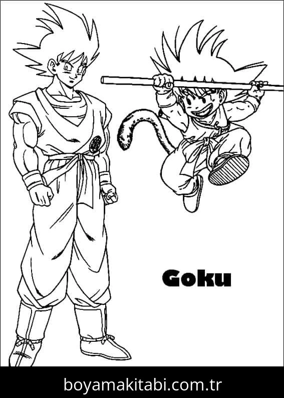 Son Goku boyama sayfası – okul öncesi, evde etkinlik