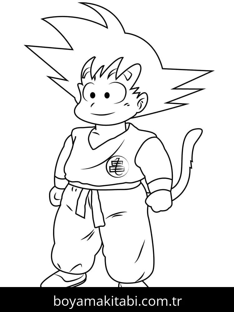 Son Goku boyama sayfası – eğitici aktivite, yaratıcılık
