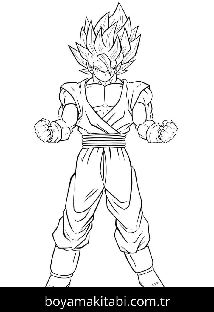 Son Goku boyama sayfası – çocuk aktivitesi, PDF indir