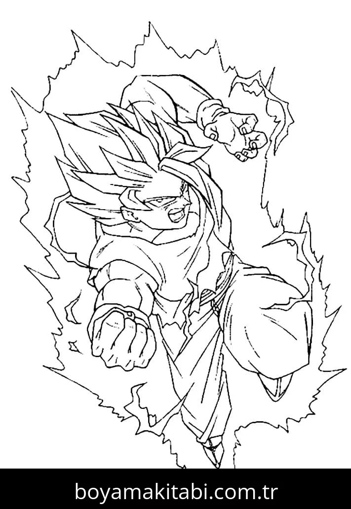 Son Goku boyama sayfası – boyama çalışması, yaratıcılığı geliştirir