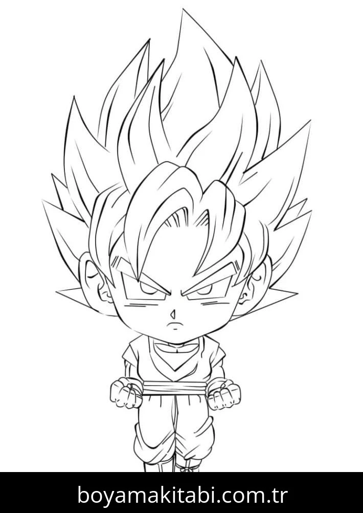 Son Goku boyama sayfası – renkli çizimler, okul öncesi