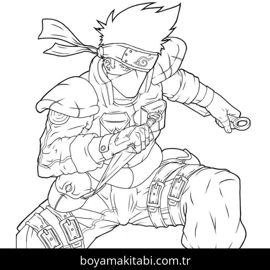 Kakashi Hatake boyama sayfası – yaratıcılığı geliştirir, keyifli zaman