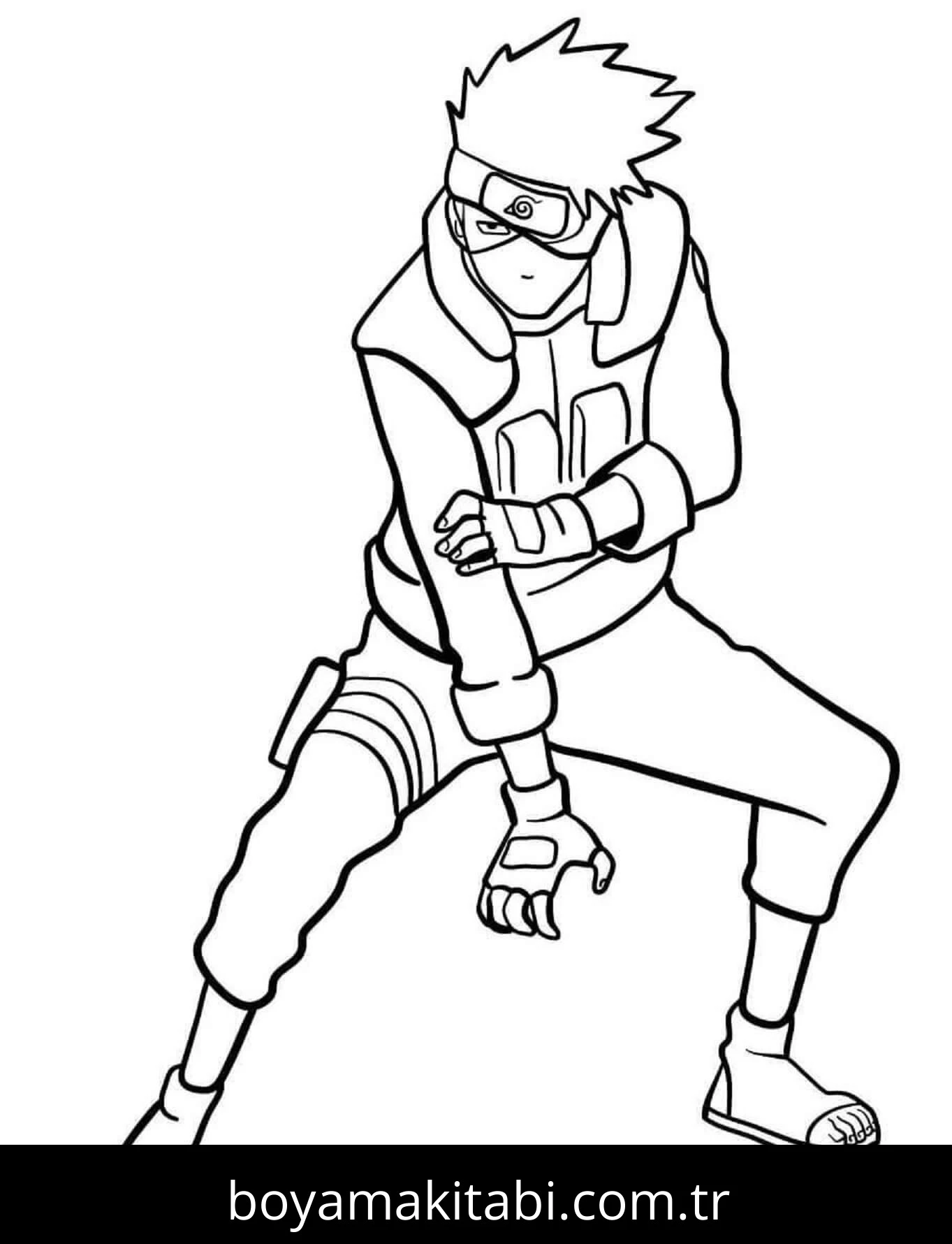 Kakashi Hatake boyama sayfası – el becerilerini geliştirir, boyama çalışması