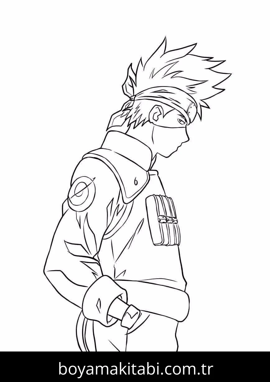 Kakashi Hatake boyama sayfası – boyama çalışması, yaratıcılığı geliştirir