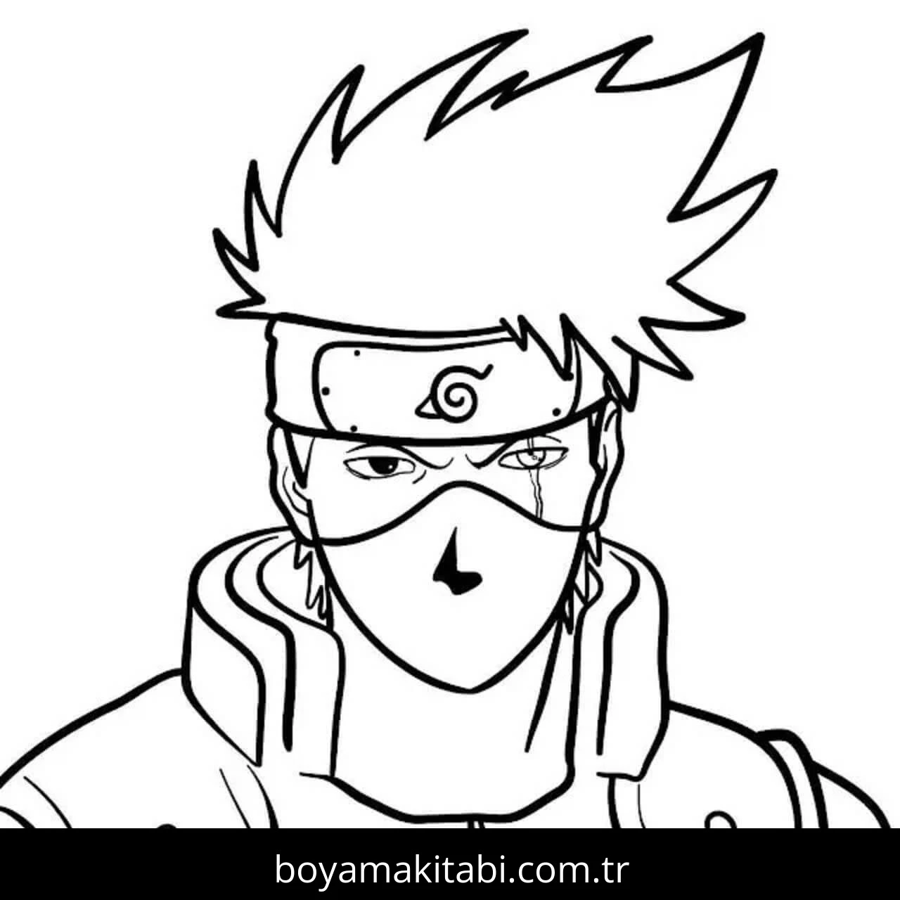 Kakashi Hatake boyama sayfası – renkli çizimler, okul öncesi