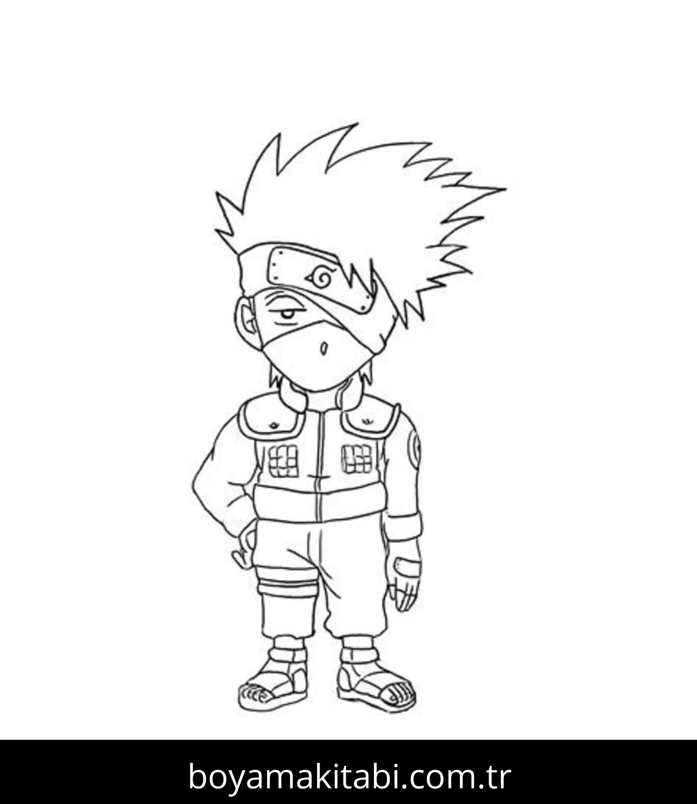 Kakashi Hatake boyama sayfası – yaratıcılığı geliştirir, keyifli zaman