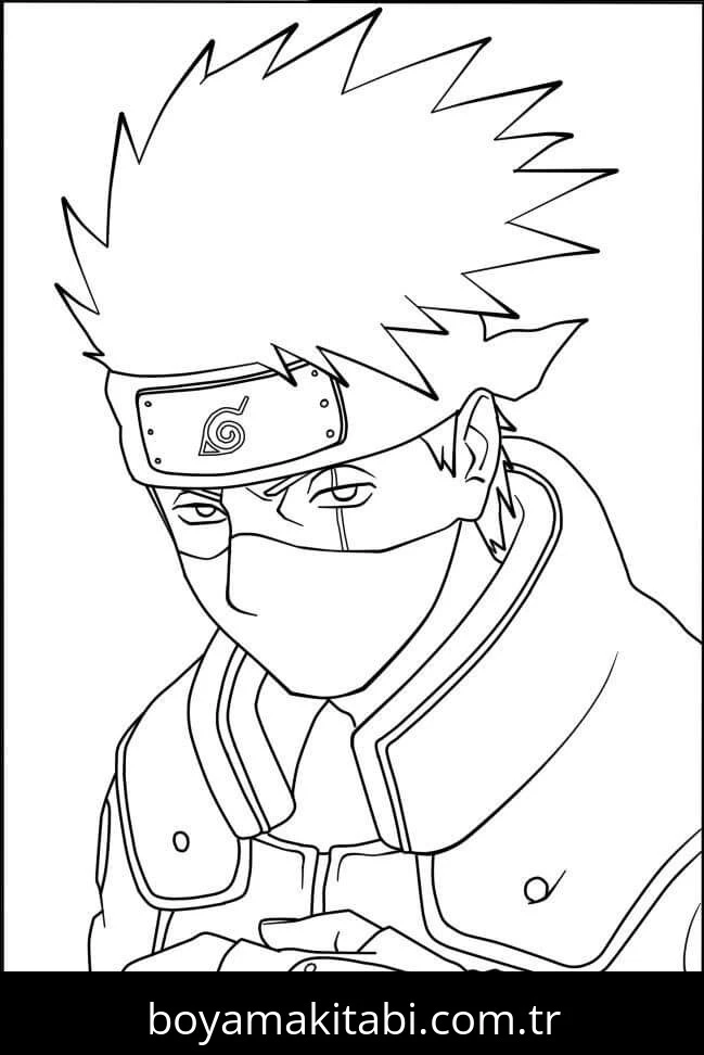 Kakashi Hatake boyama sayfası – okul öncesi, evde etkinlik