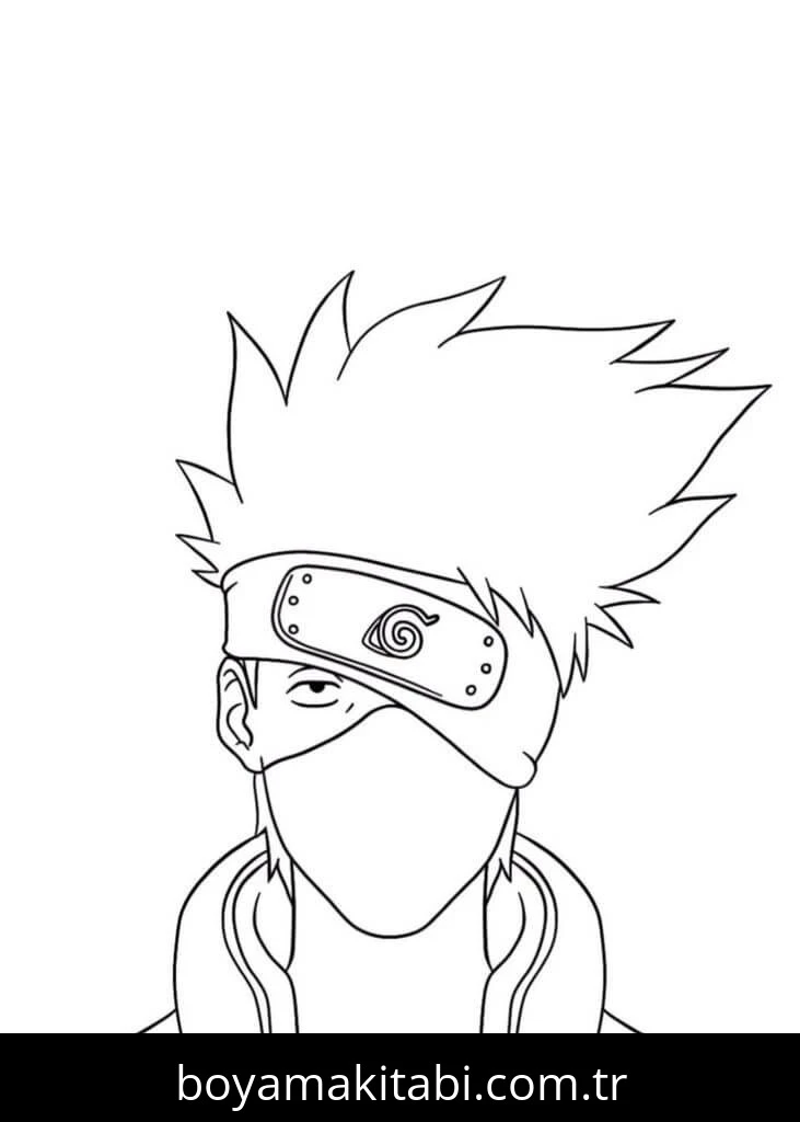 Kakashi Hatake boyama sayfası – eğitici aktivite, yaratıcılık