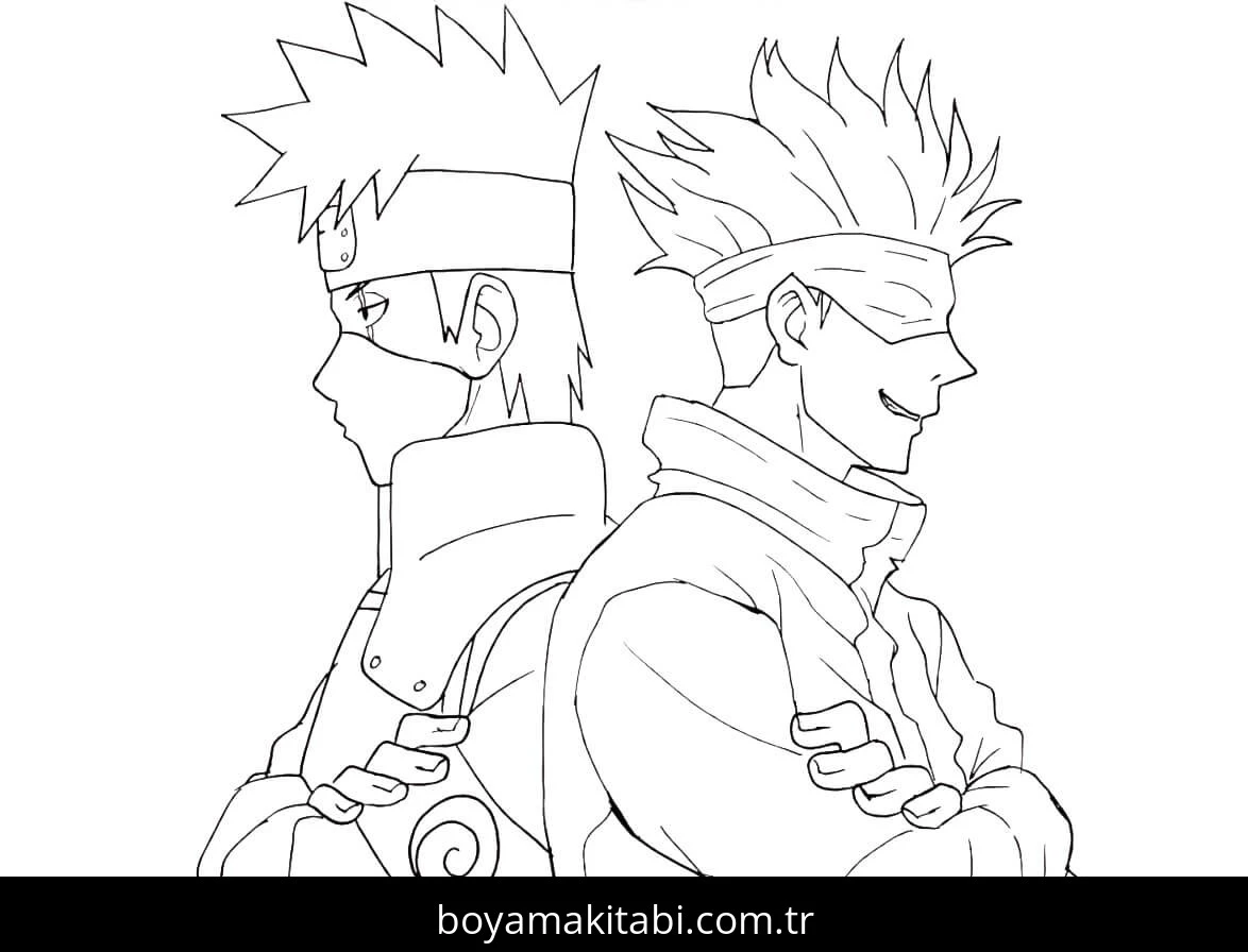Kakashi Hatake boyama sayfası – çocuk aktivitesi, PDF indir