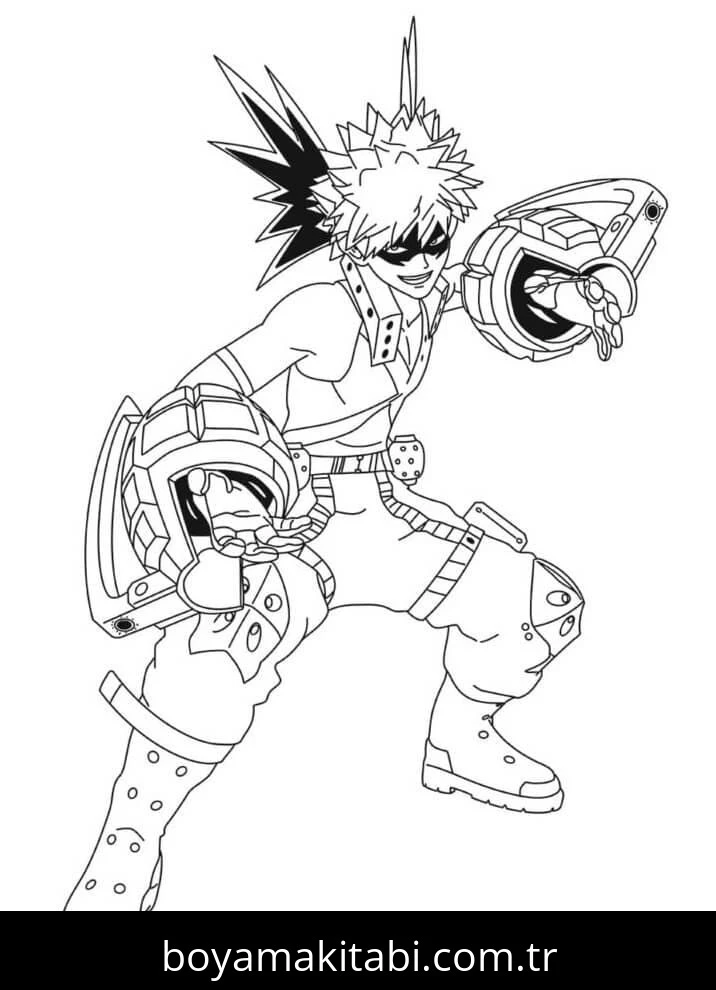 My Hero Academia boyama sayfası #27 – kolay boyama, eğitici aktivite