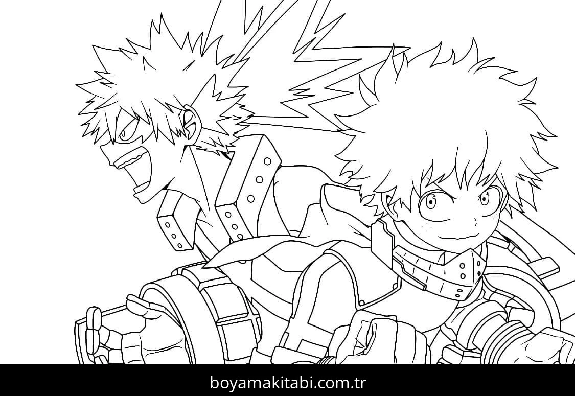 My Hero Academia boyama sayfası #28 – eğlenceli etkinlik, el becerilerini geliştirir