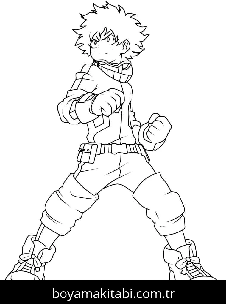 My Hero Academia boyama sayfası #58 – mürekkep tasarrufu sağlar, PDF indir