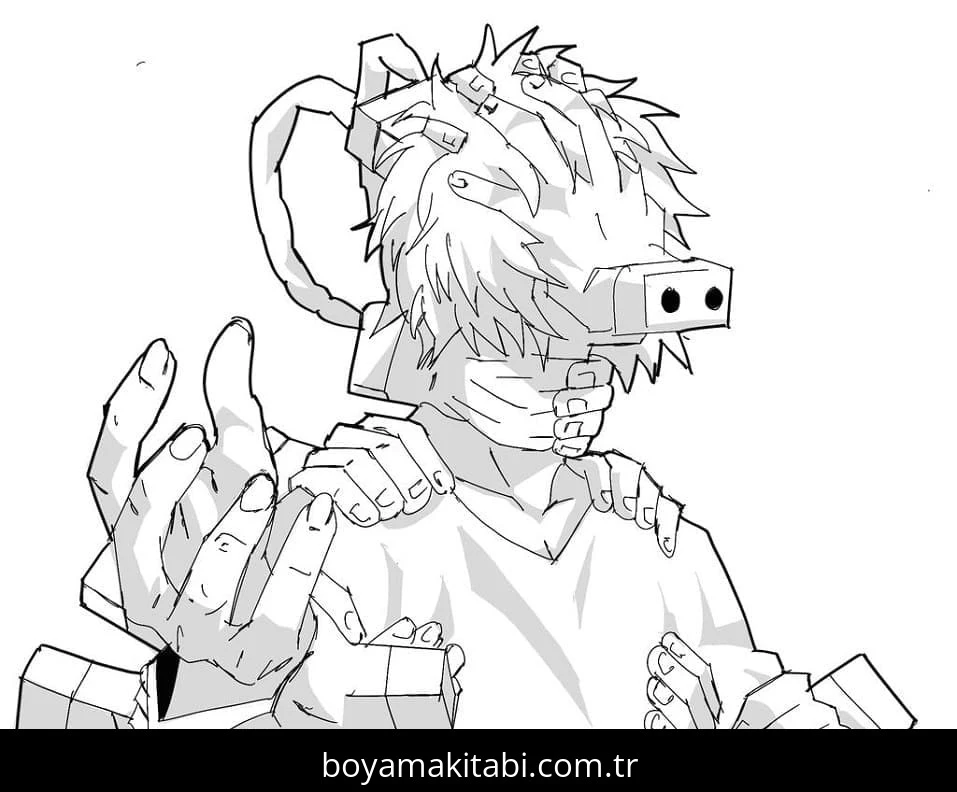 My Hero Academia boyama sayfası #98 – mürekkep tasarrufu sağlar, PDF indir