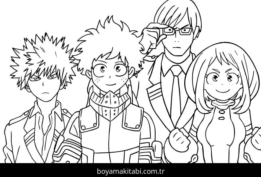 My Hero Academia boyama sayfası #116 – keyifli zaman, renkli çizimler