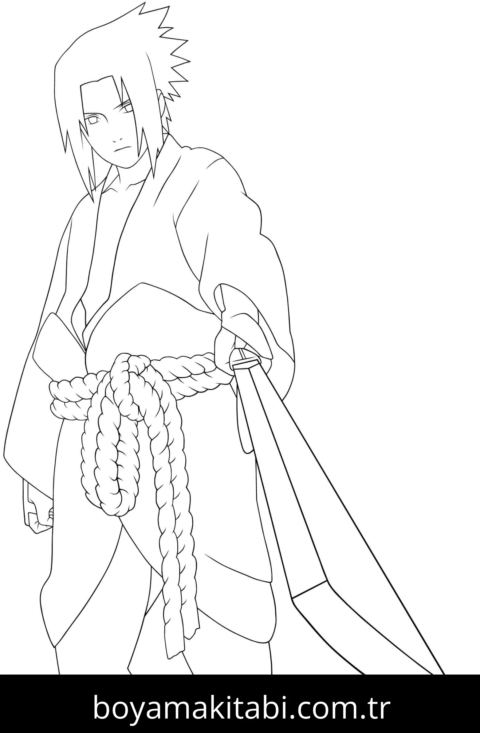 Sasuke Uchiha boyama sayfası – keyifli zaman, renkli çizimler