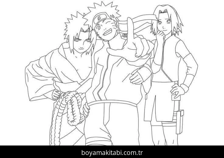 Sasuke Uchiha boyama sayfası – kolay boyama, eğitici aktivite