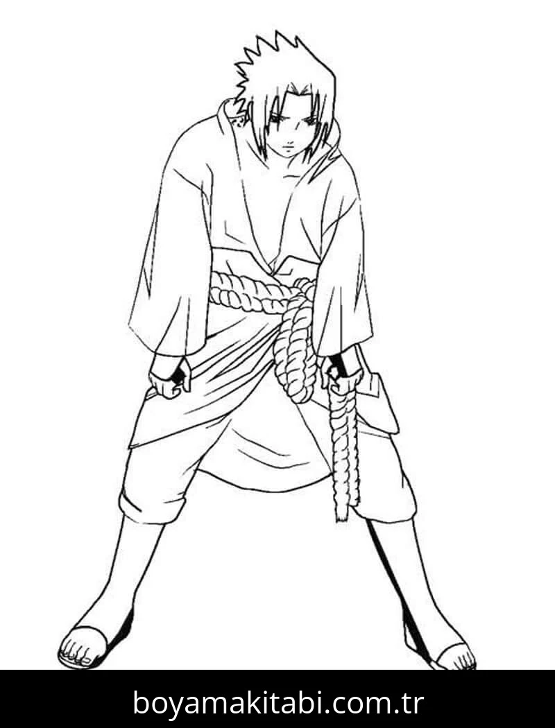 Sasuke Uchiha boyama sayfası – yaratıcılığı geliştirir, keyifli zaman