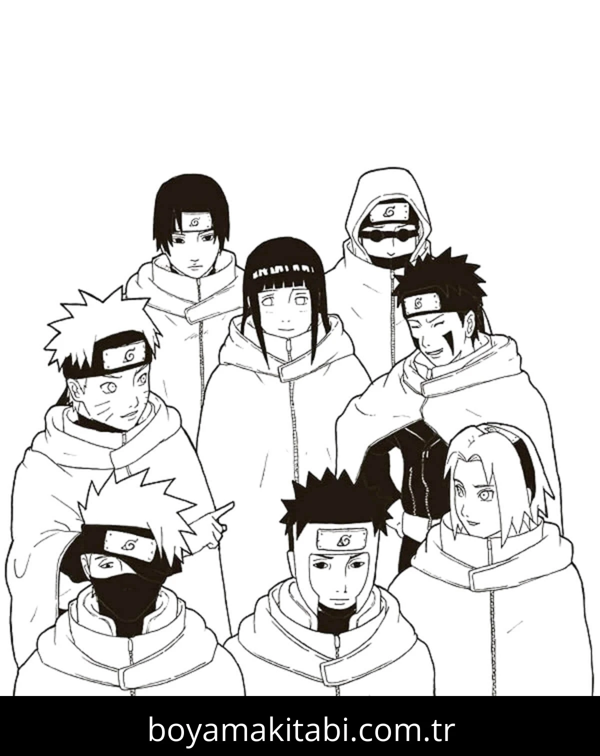 Naruto boyama sayfası – kolay boyama, eğitici aktivite