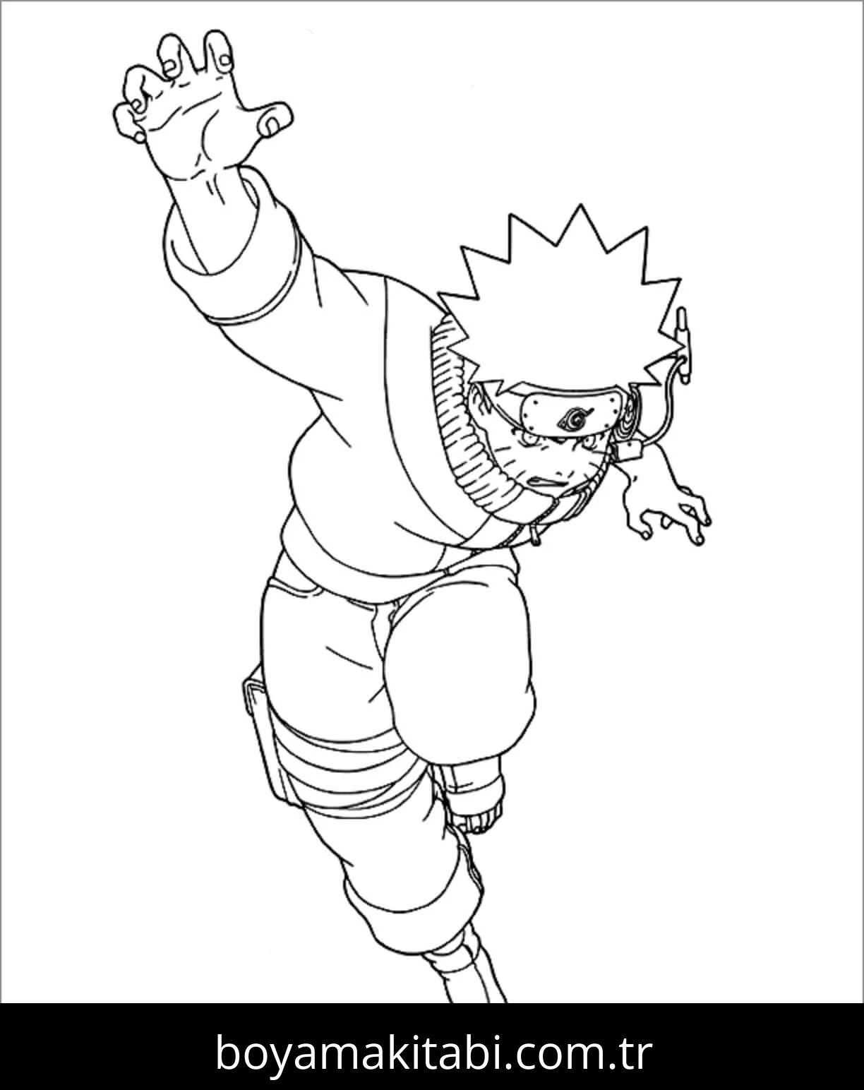 Naruto boyama sayfası – eğlenceli etkinlik, el becerilerini geliştirir