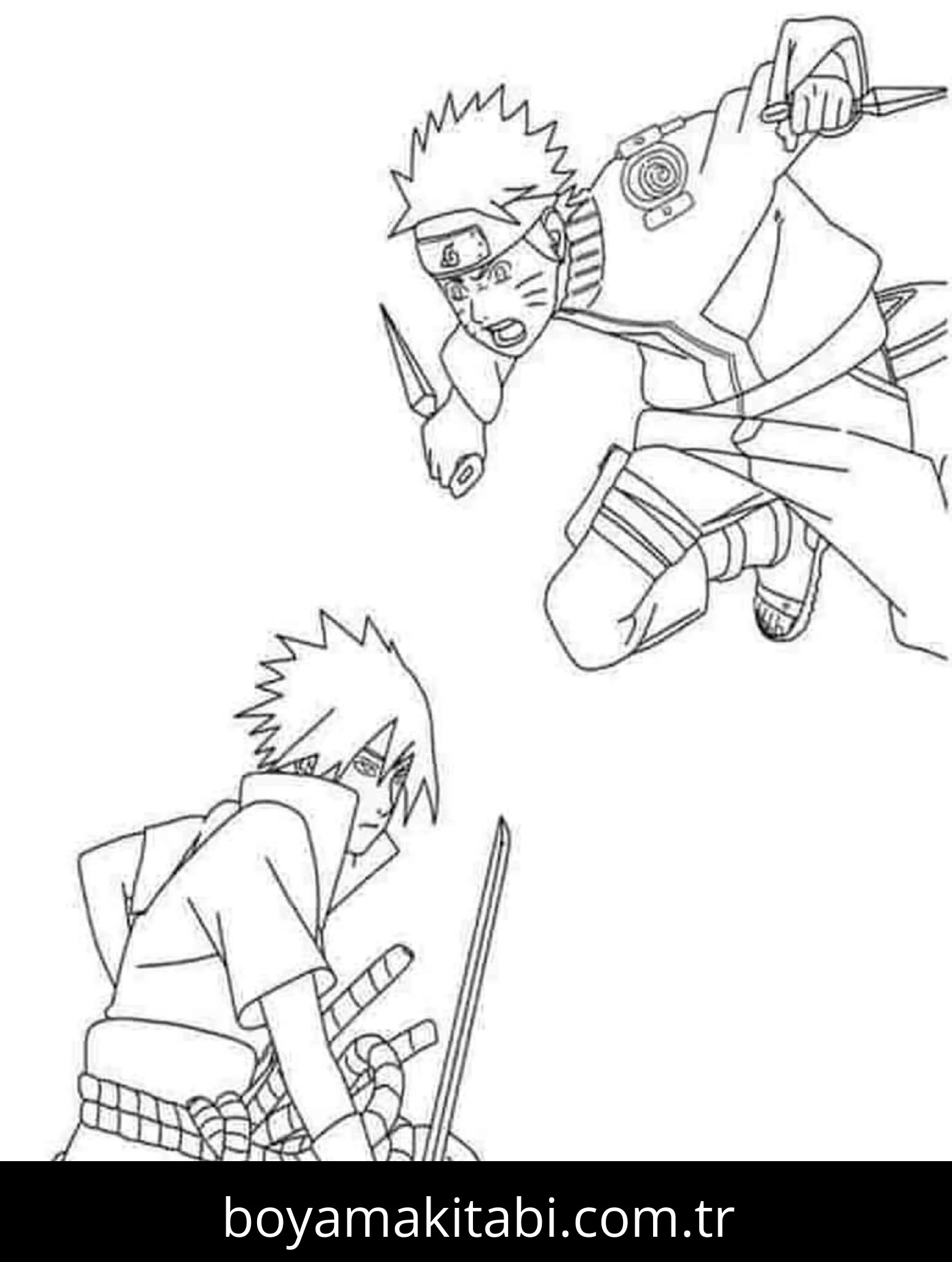 Naruto boyama sayfası – sanatsal çalışma, çocuklar için