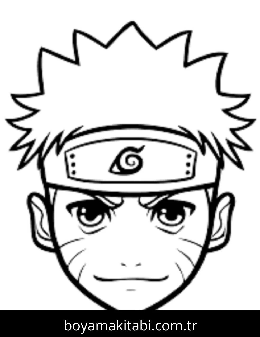 Naruto boyama sayfası – basit çizim, kolay boyama