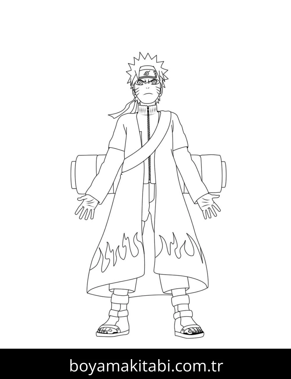 Naruto boyama sayfası – kolay boyama, eğitici aktivite