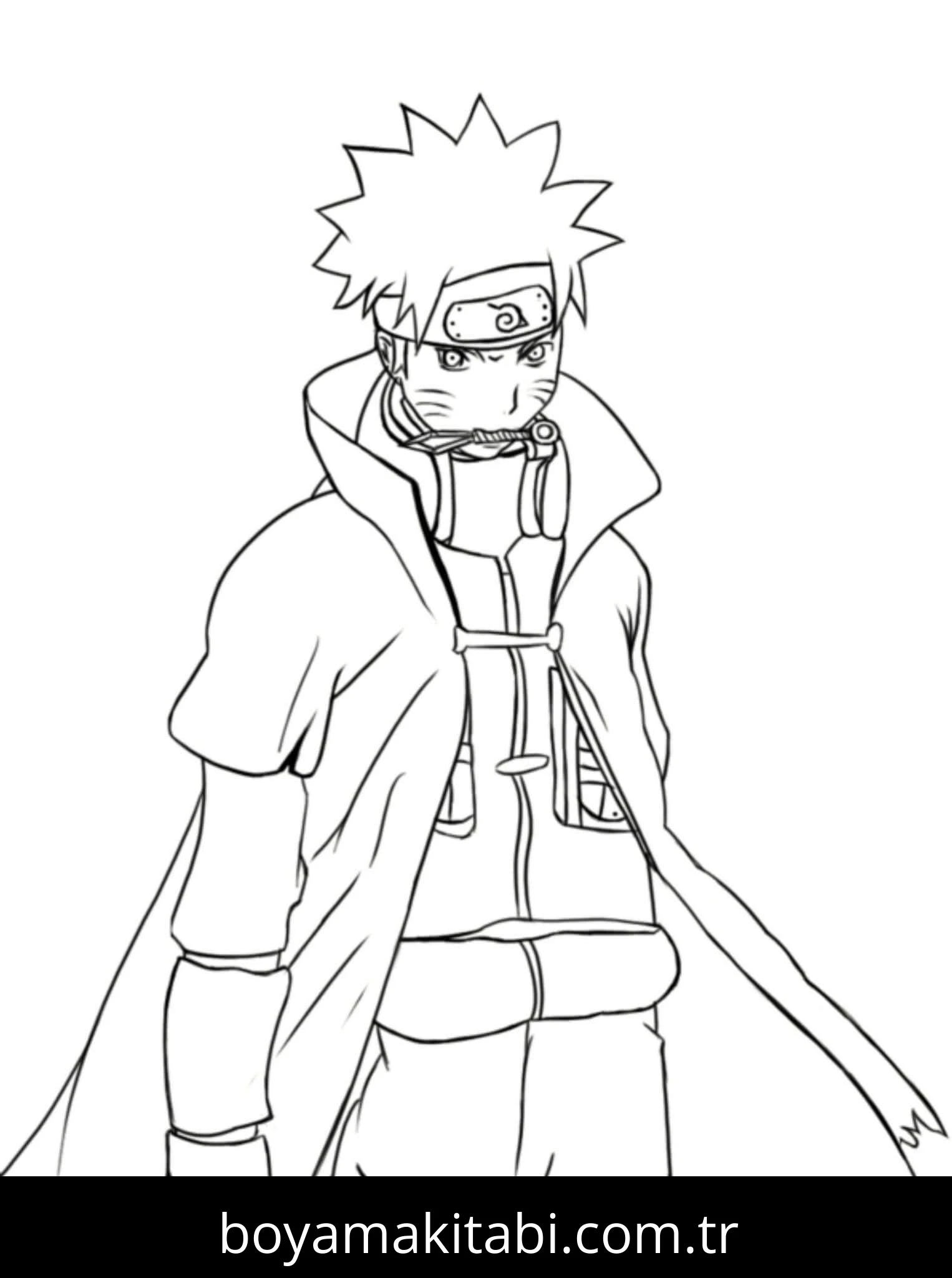 Naruto boyama sayfası – sevimli karakter, sanatsal çalışma