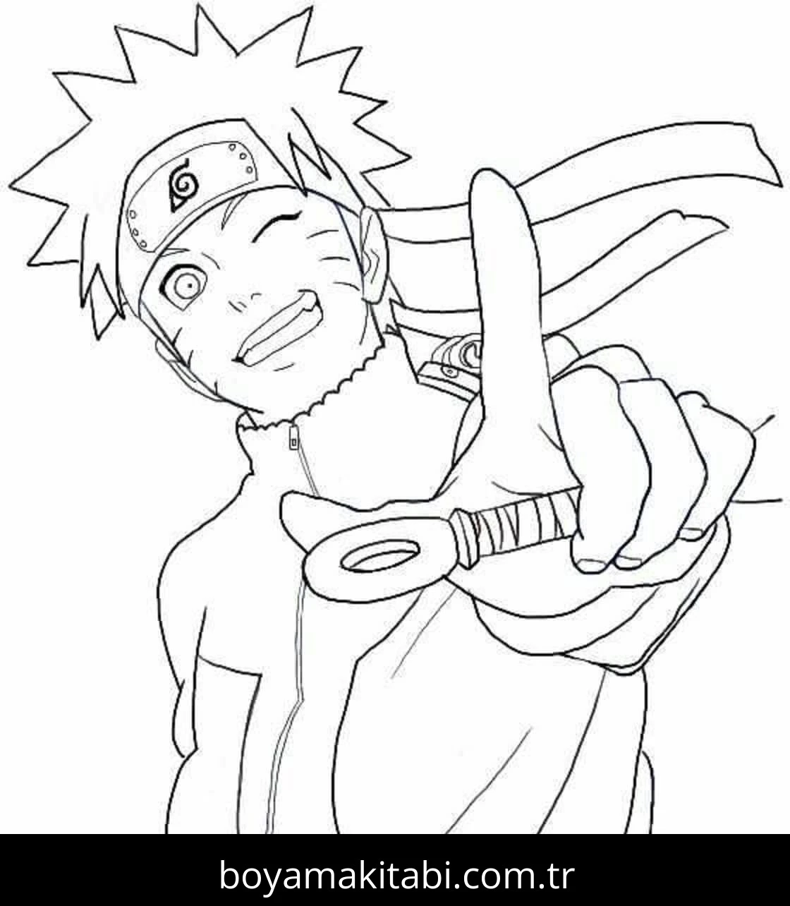 Naruto boyama sayfası – renkli çizimler, okul öncesi