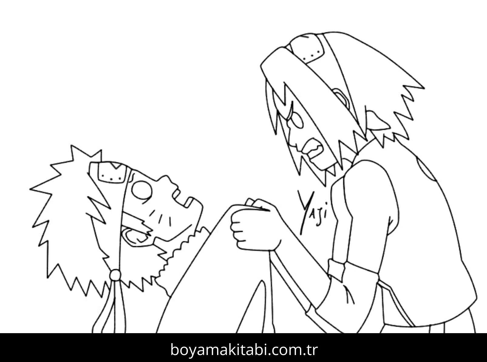 Naruto boyama sayfası – PDF indir, sevimli karakter
