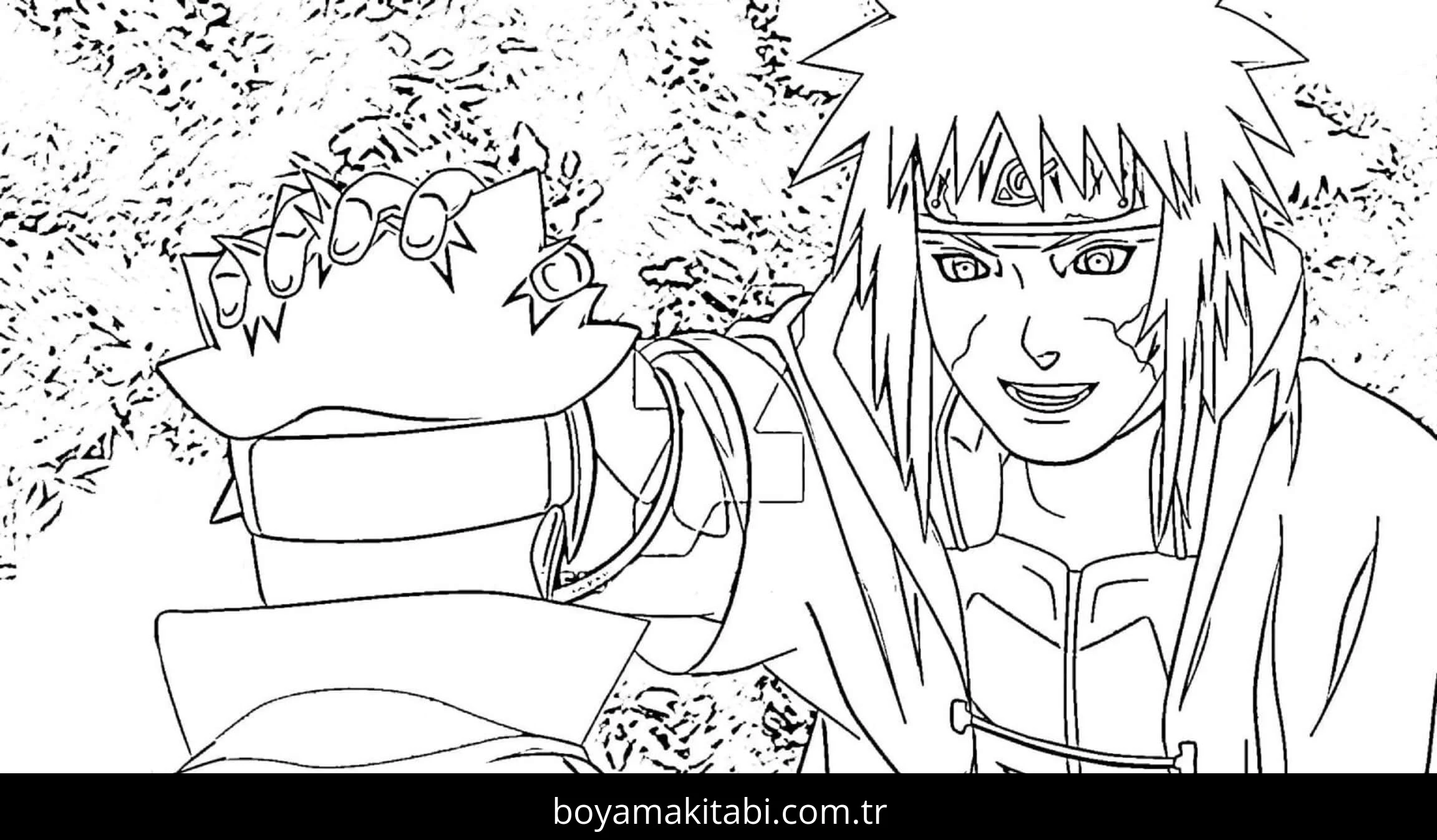 Naruto boyama sayfası – eğlenceli etkinlik, el becerilerini geliştirir
