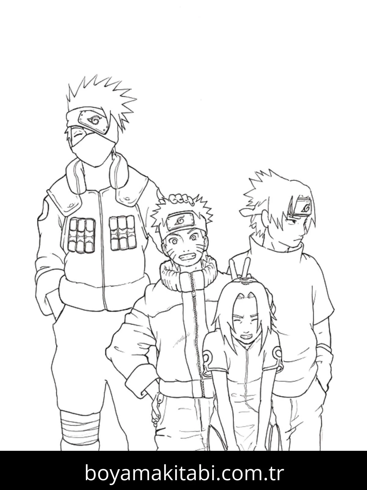 Naruto boyama sayfası – okul öncesi, evde etkinlik