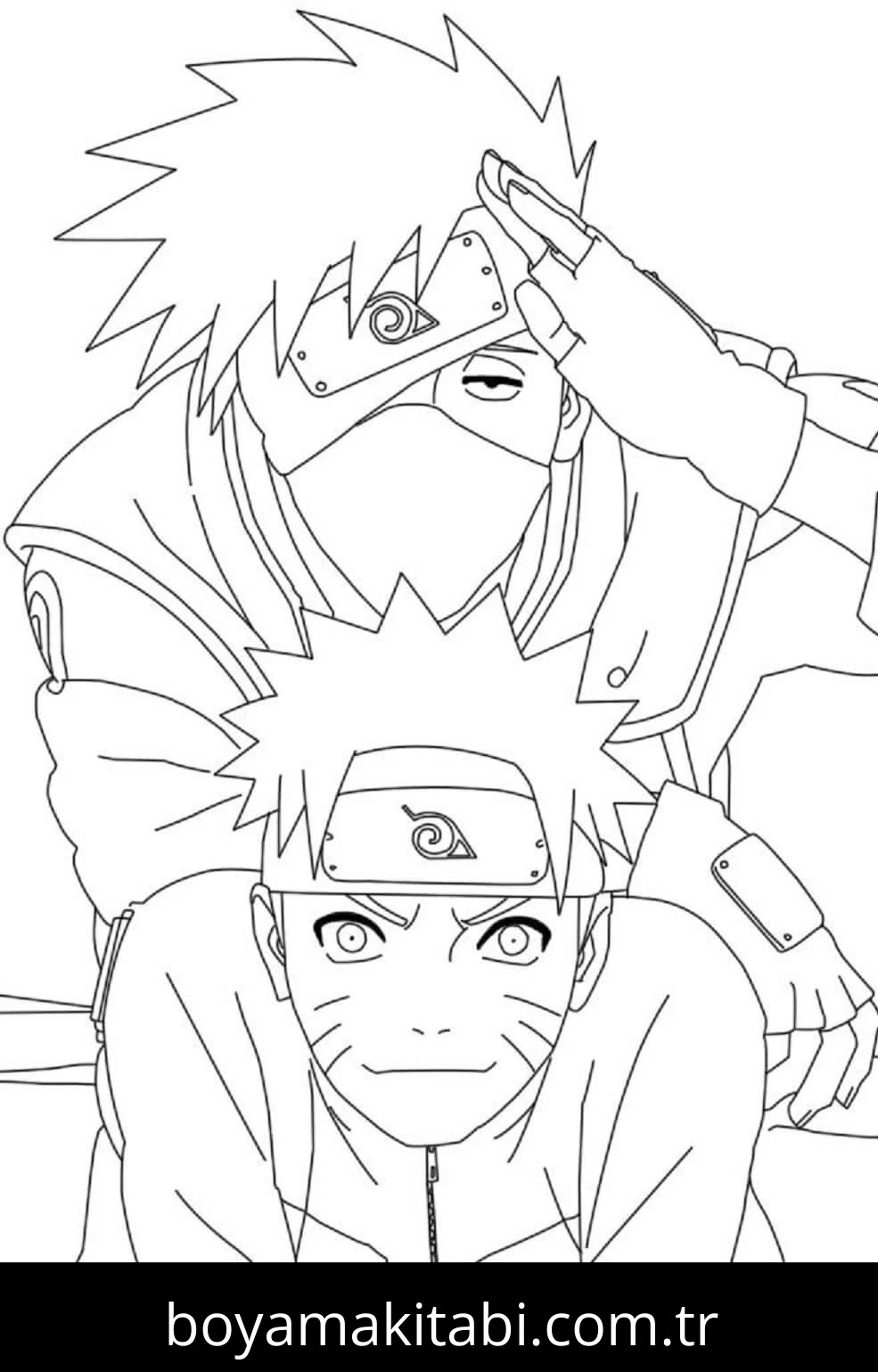 Naruto boyama sayfası – basit çizim, kolay boyama