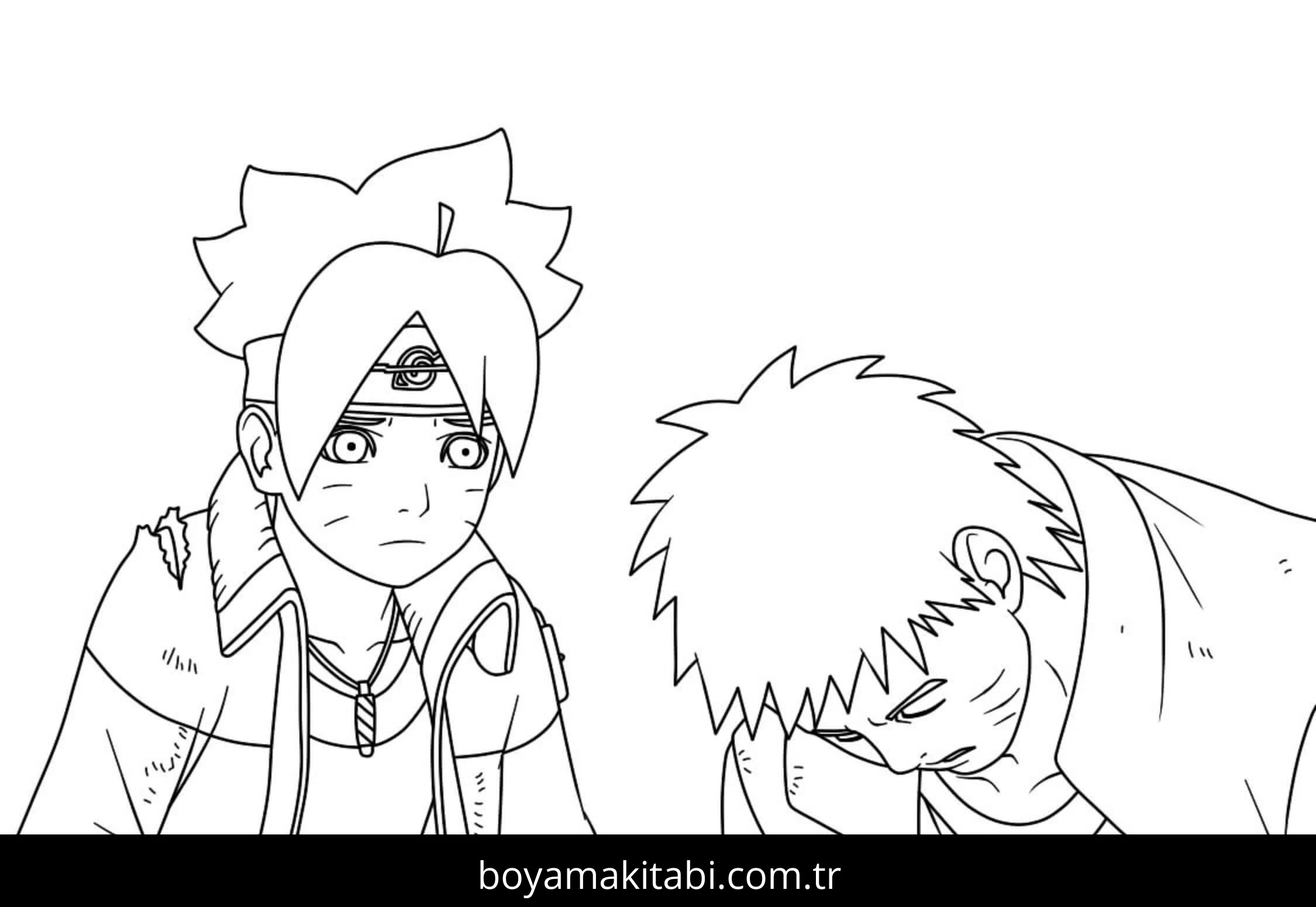Naruto boyama sayfası – çocuklar için, çizgi film temalı