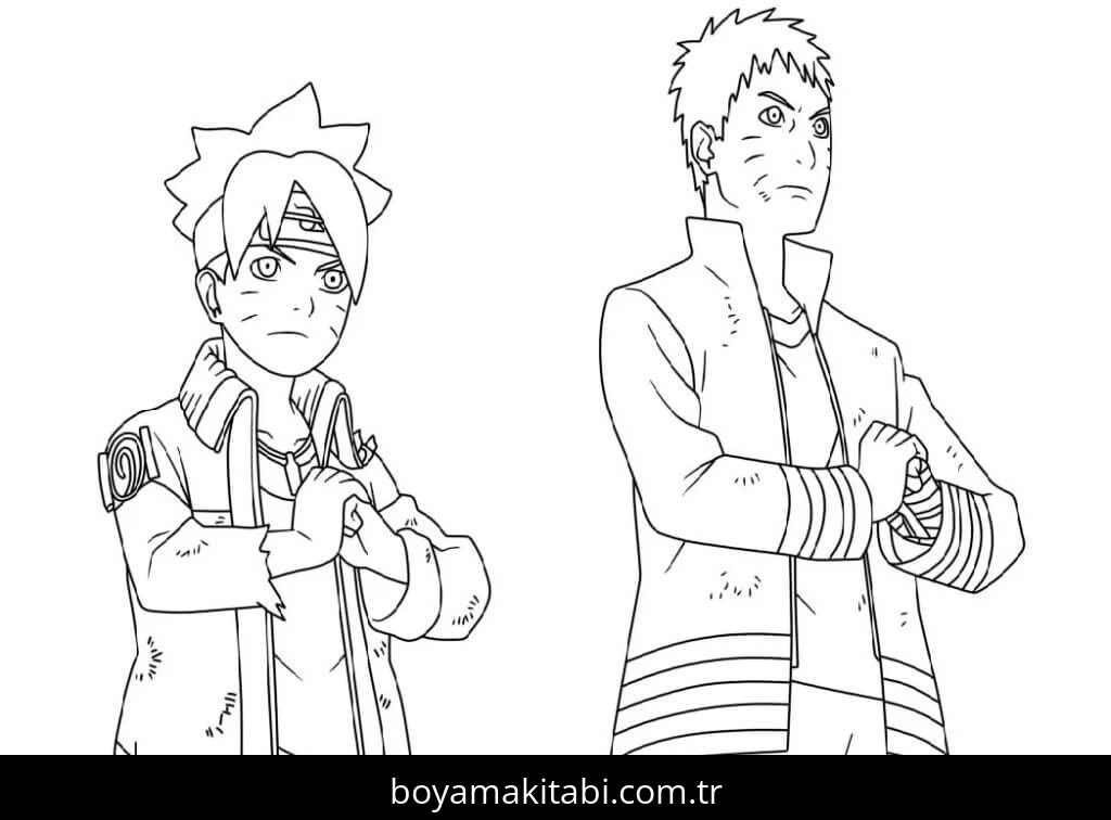 Naruto boyama sayfası – kolay boyama, eğitici aktivite