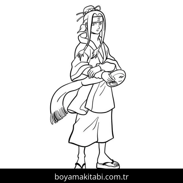 Naruto boyama sayfası – çizgi film temalı, basit çizim