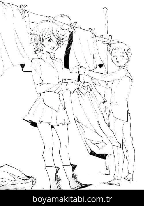 The Promised Neverland boyama sayfası – yaratıcılık, eğlenceli etkinlik