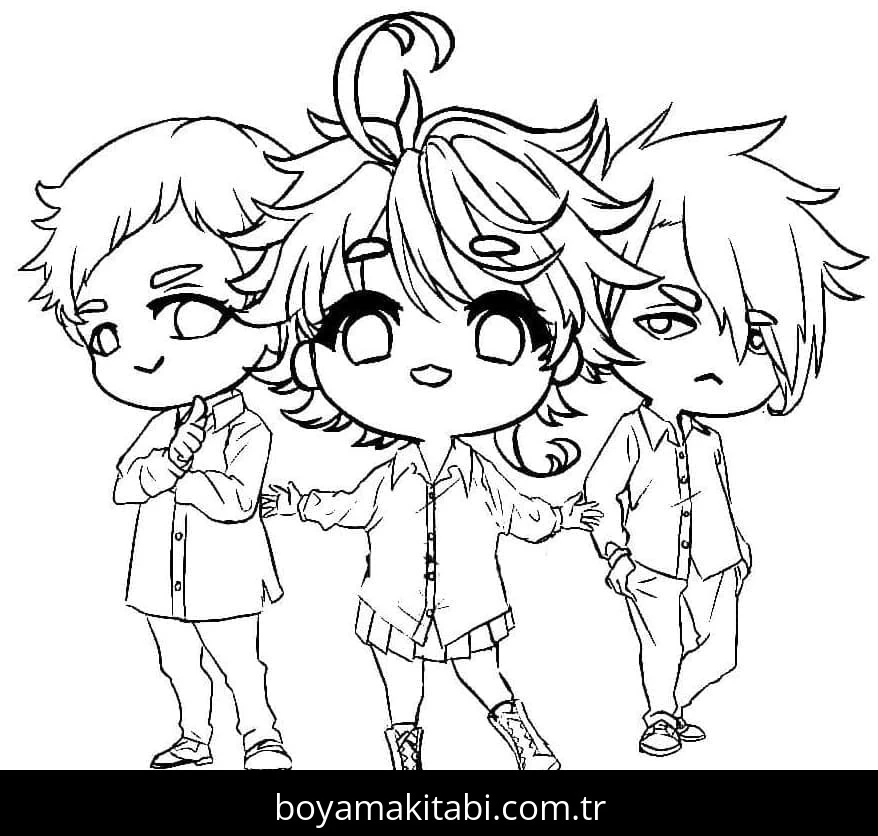 The Promised Neverland boyama sayfası – eğitici aktivite, yaratıcılık