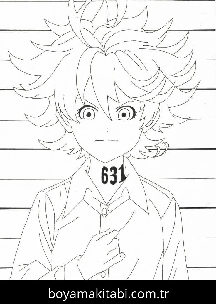 The Promised Neverland boyama sayfası – evde etkinlik, ücretsiz yazdır