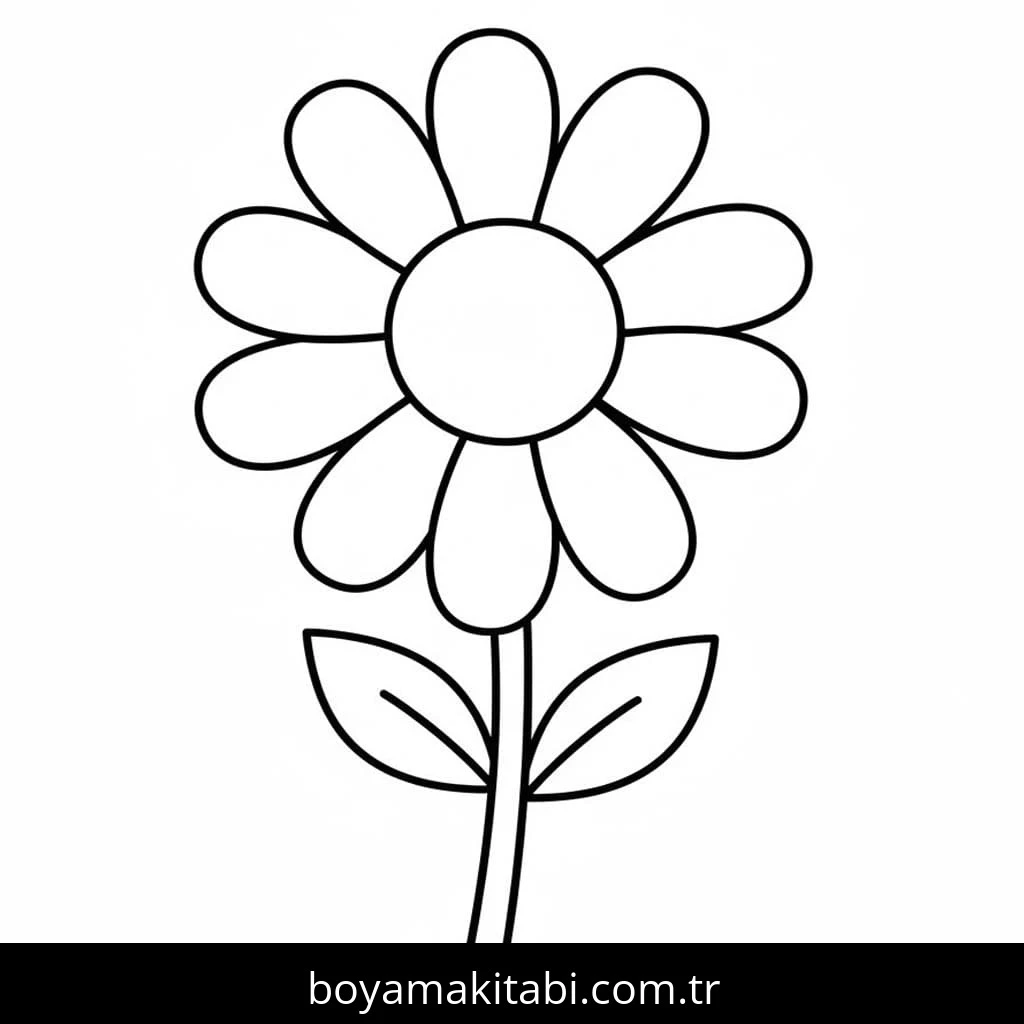 Papatya boyama sayfası – eğlenceli etkinlik, el becerilerini geliştirir